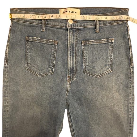 Reformation Jeans High And Skinny Crop Medium Wash Woman’s Sz 31 - Picture 8 of 14
